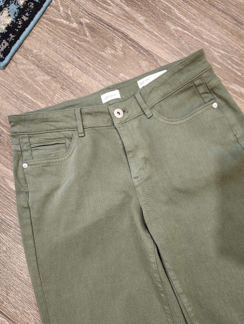 J. Jill Wide Leg Cropped Jeans Size 8p In Light Arugula Green New Condition - Picture 5 of 7